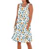 Print Dresses For Women Loose Beach Vacation Casual Sleeveless Sundresses With Pockets Tank Dress