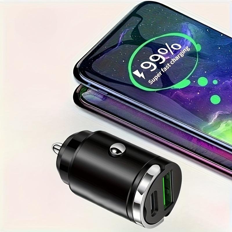 200W Compact Car Charger USB Fast Charging Adapter Dual Port Mini Phone Charger