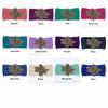 Crystal Beaded Flower Knit Headband For Women Winter Wool Ear Warmer Hairband Turban Headwrap Hair Accessories Bandeau
