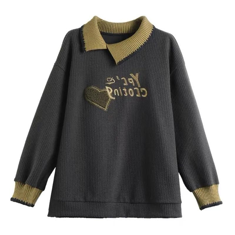 

Толстовка женская хлопковая блузка свободного покроя свободная повседневная толстовка пуловер топы XXXXL зелёный