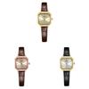 Retro Geometric Small Square Watch With Waterproof Leather Strap For Women