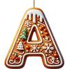 26 Letters Christmas Tree Decoration Gingerbread Alphabet Letters Ornament Flat To 2D Acrylic A Z Decoration Ornaments