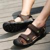 Fashion Summer New Large Size Men's Sandals Handmade Men Sandals Fashion Sandals Breathable Male Shoes Leather Men Flats Big Size 38-48