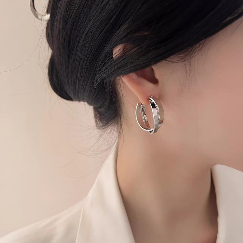 Vintage Exaggerate Twisted Knot Drop Earrings for Women Thick Metal Big Earrings for Women Banquet Party Jewelry Gifts