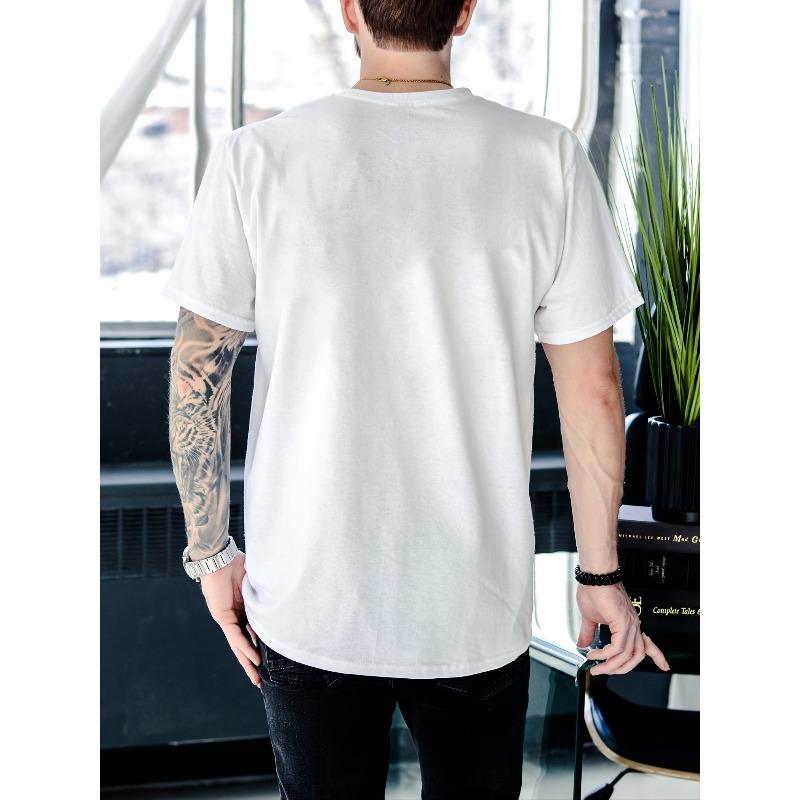 Taglie Europee T-shirt da Uomo con Stampa a Lettere Manica Corta Top Casual, Nuova T-shirt da Uomo Stile Primavera/Estate