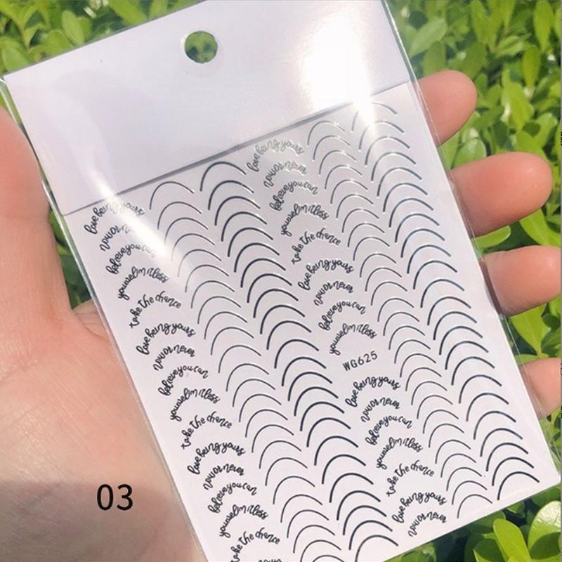 Nail Art Sticker 3D Adhesive French Nail Art Jewelry 6 Colors Imitation Metal Line Three-dimensional Nail Art Decal YSL