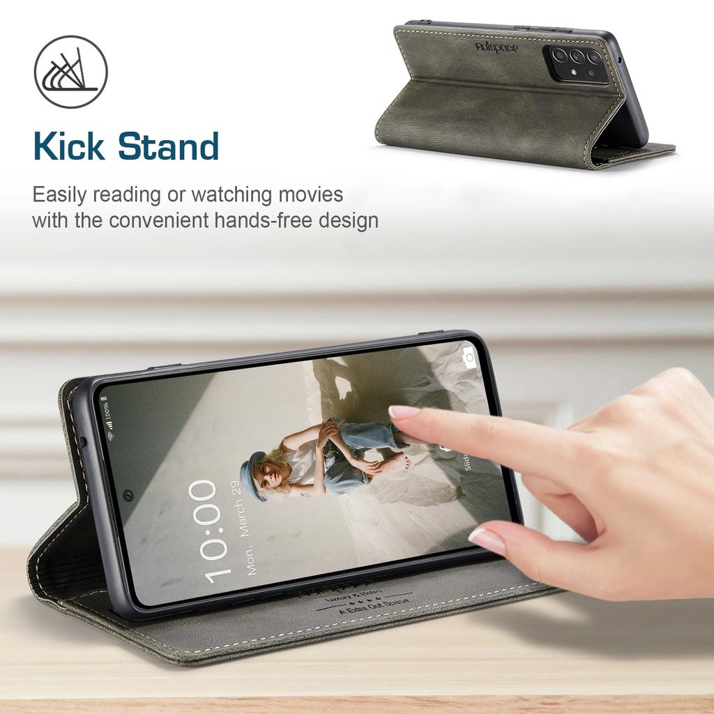 Lyxigt magnetiskt flip plånboksfodral i läder för Samsung Galaxy S23 S22 Utlra S20 Fe S10 S9 S8 Plus Note 10 20 A14 A24