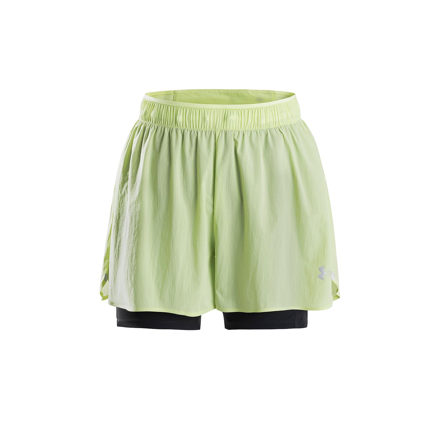 

Under Armour Trail Running Series UPF50+ Two-In-One Fitness Breathable Sun Protection Cool Feel Three-Quarter Sports Shorts Women shorts 15224223-0120 S