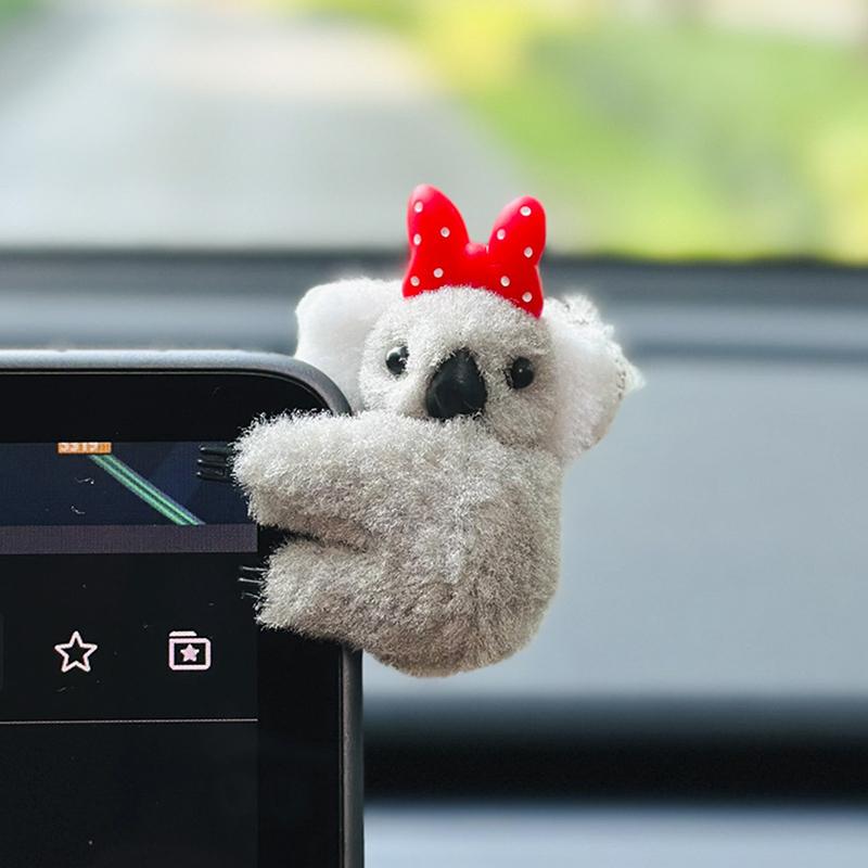 

Плюшевая милая коала-кукла, украшение для салона автомобиля, зеркало заднего вида, экран управления, декор, солнцезащитный козырек, зажим для карт, подарок серый