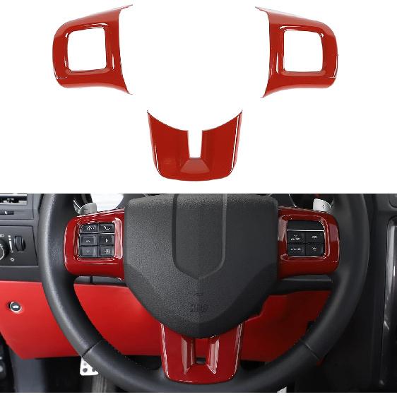 Linskip Steering Wheel Trim Compatible with Dodge Charger/Challenger/Durango/Dart 2009-2014 & Journey 2013-2022, Steering Wheel Cover for Charger