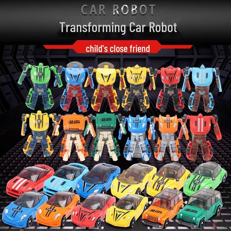 Popular Children's Transforming Pocket Robot Car Toy - Miniature Model