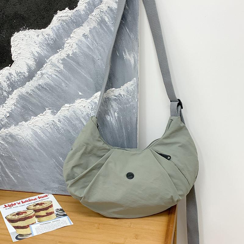 Solid Button Color Dumpling Wrap Kids Casual Shoulder Bag Trendy Outings Light