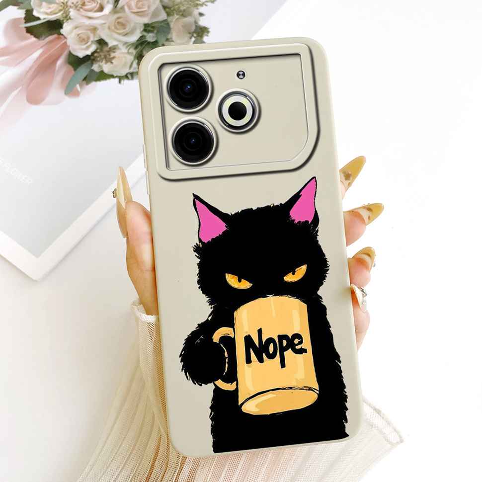 For Tecno Pova 6 Neo Case Pink Cherry Cartoon Silicone Phone Casing Tecno Pova6 Neo 6Neo LI6 Case Protection Back Cover