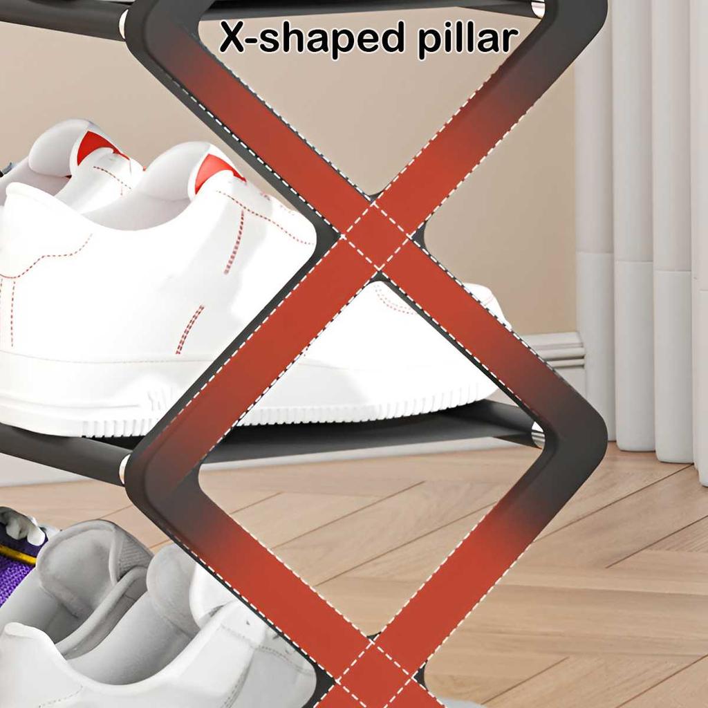 Vierstufiger Multifunktionaler faltbarer Schuhständer für die Aufbewahrung zu Hause, Platzsparender und einfach zu montierender Aufbewahrungs-Organizer