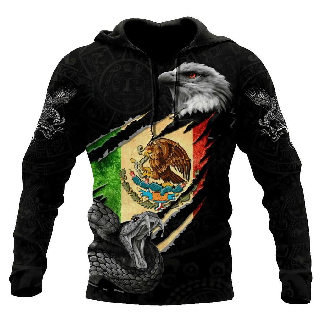 2025 Europe, America, Europe and America men's sweater Mexico logo boys sweater 3D printing autumn and winter hooded sweater