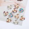 Rhinestone Buttons For Hair Pins Clothing 10Pcs Sparkling Pearl Flower Decorative Handmade DIY Crafts Apparel Sewing Accessories