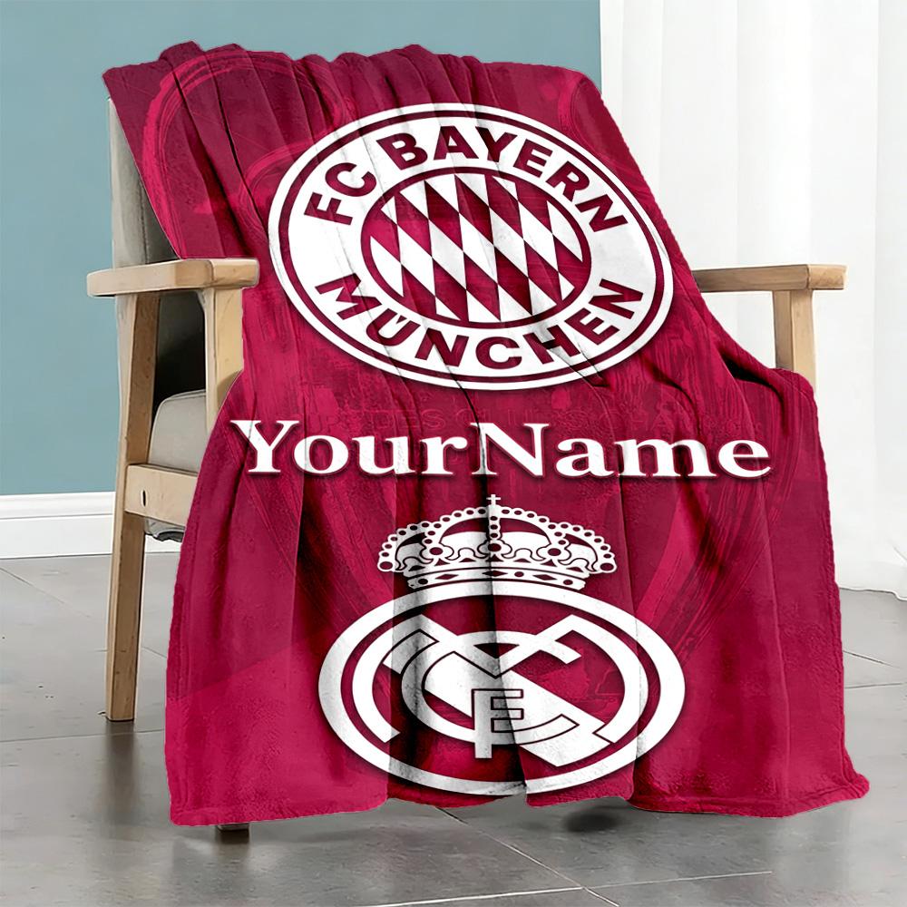 Fc Bayern München 11 Personalized Text Blanket Cozy Personalized Blanket Durable Comfort Great for Bed Bedding Chair Home Decor