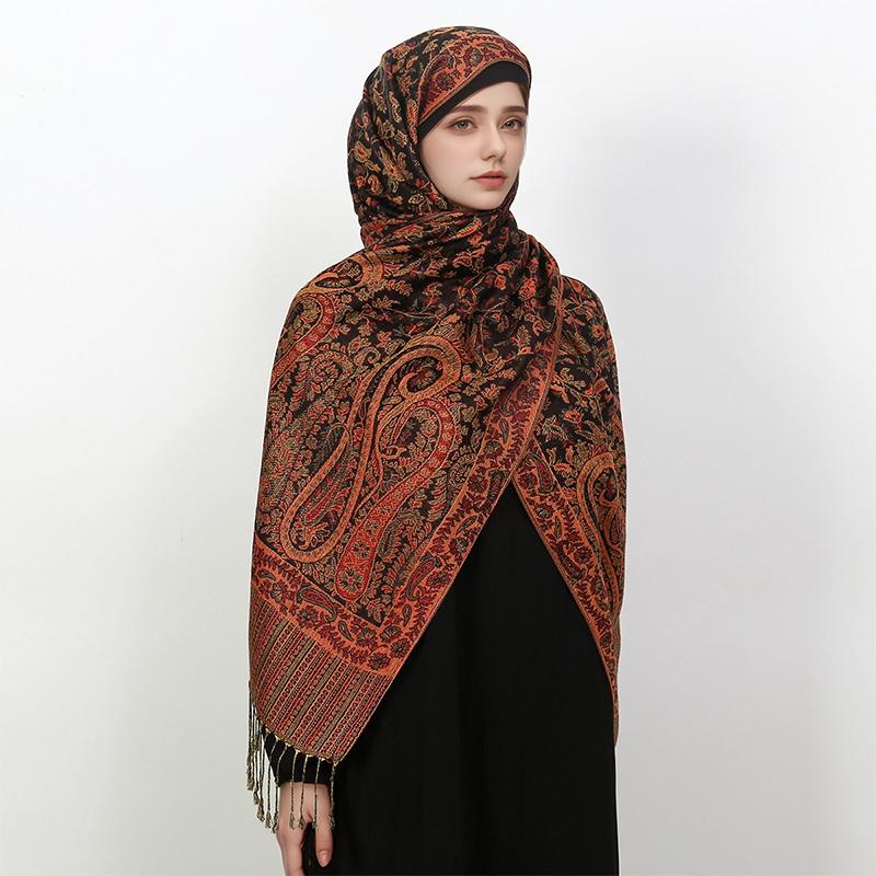 Women Winter Scarf Cashmere Pashmina Shawls And Wraps Bufandas Floral Print Warm Thick Scarves Blanket For Lady  Newpe