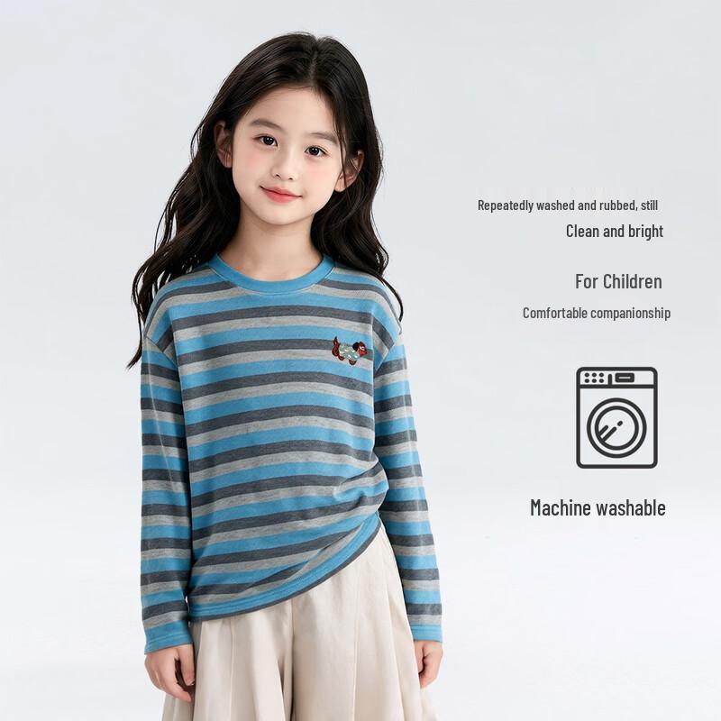 Girls' Colorblock Striped Long-Sleeve T-Shirt