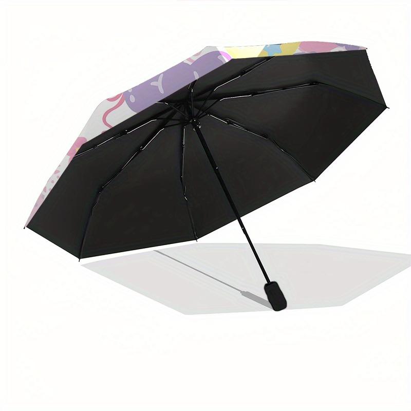 Rilakkuma, Korilakkuma Automatic Open/Close Umbrella-Cute Umbrella with Cute Design, Portable 3-Fold Compact Umbrella for Men & Women, Hallo