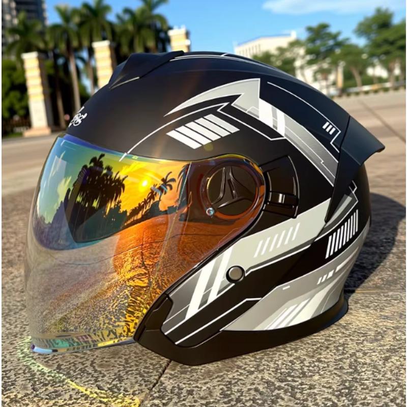 Lightweight Electric Motorcycle Helmet for Women in Summer Sun Protection and Breathable Half Helmet Four Seasons Helmet Men