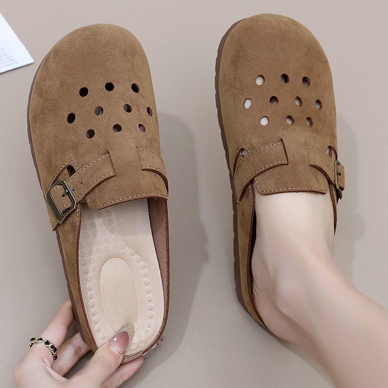 Hollow Hole Shoes Slippers Bag Head Soft Sole Lazy Slippers Retro Casual Half Drag