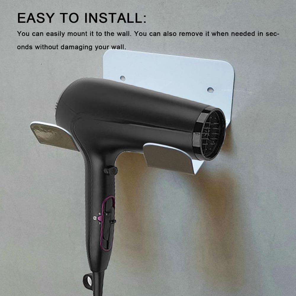 Carbon Steel Hair Dryer Rack Wall Mount Blow Dryer Rack Organizer Hair Dryer Holder Bathroom белый