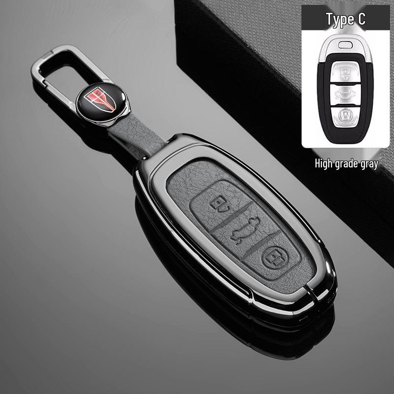 Luxury Metal Key Case for FAW Hongqi H7/Ehs3 - Unisex High-End Car Accessory with Buckle