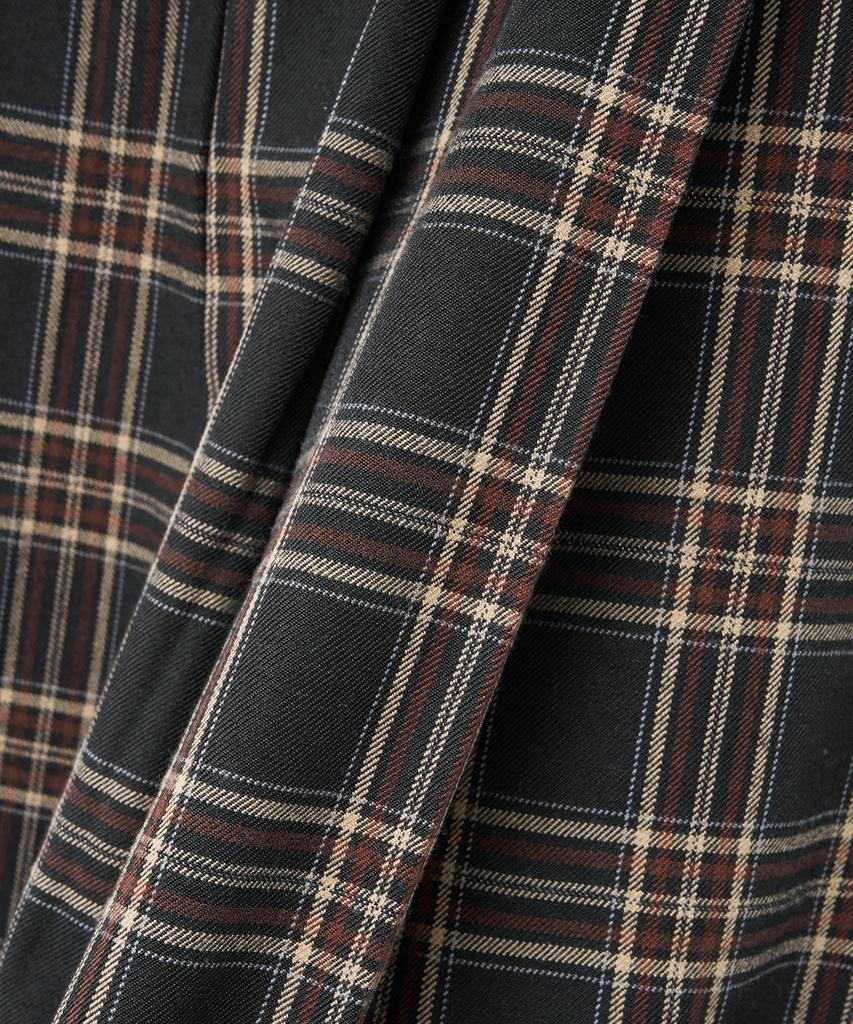 Yale Check Pleated Skirt_Brown