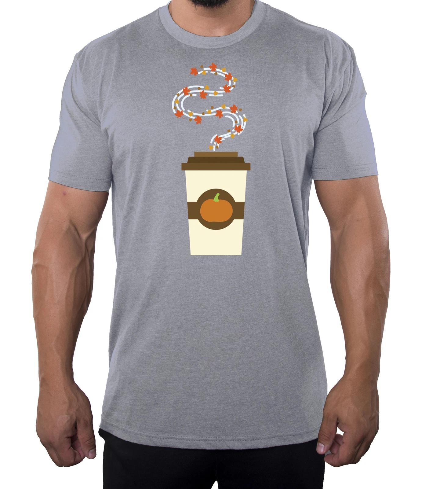Pumpkin Spice Coffee Cup T-Shirts, Nice Graphic Tees, Funny Halloween T-Shirts! XL