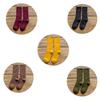 5 Pairs Solid Ribbed Crew Socks Women Mixed Color 4 Seasons Fit Loose Socks Set Daily Basic Sox