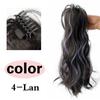 XINRAN Synthetic Claw Long Wavy Curly Wavy Ponytail Clip In Hair Extensions 12Inch Ponytail Wig For Women Daily Use