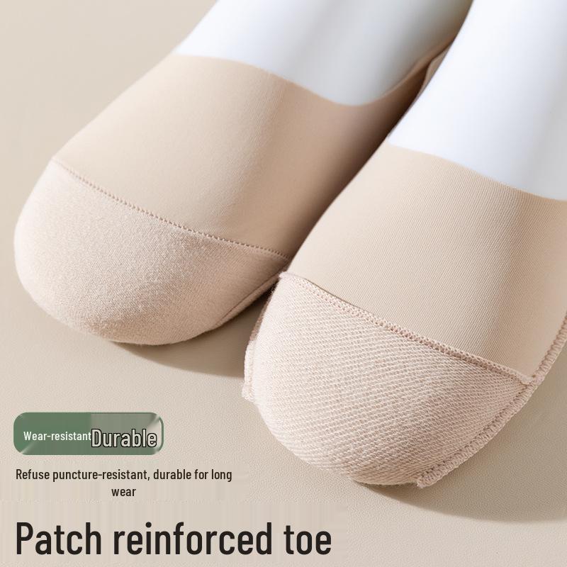 Women's Ice Silk Low-Cut Ankle Socks: Breathable, Anti-Slip, Thin, Pure Cotton, No-Show Design.