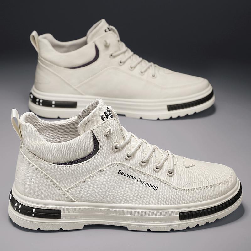 Summer New Black Casual Heightening Cloth Shoes Sports Breathable Canvas Trendy Board Shoes