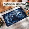 Covor de podea din catifea de cristal cu tematică vulpe, personalizat cu nume și text, covor cald pentru decorarea casei