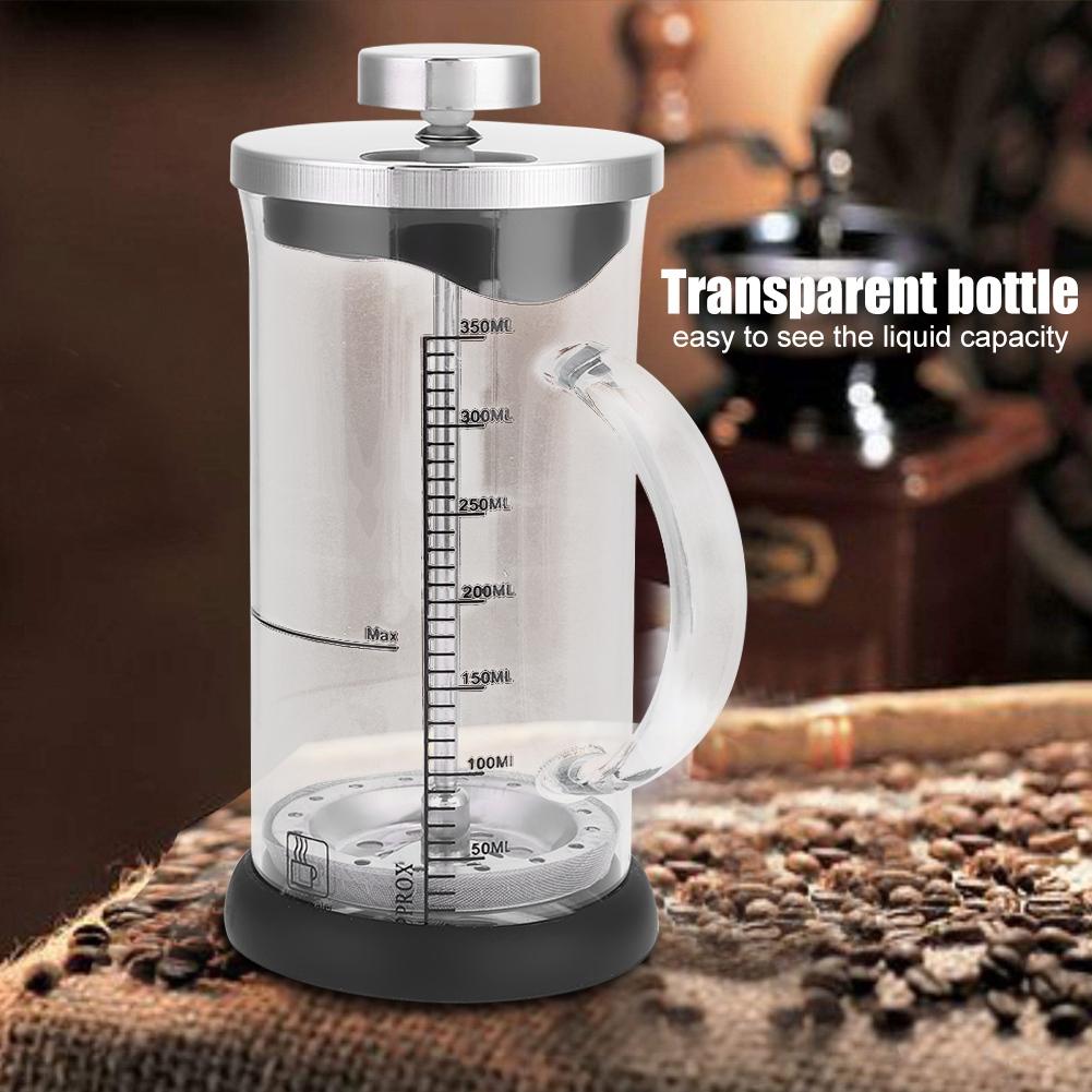 Multifunctional Transparent Heat Resistant Glass Coffee Pot with Handle Home Office(350ml)