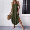 Elegant Sleeveless A Line Dress With Splicing For Casual Travel And Office Wear