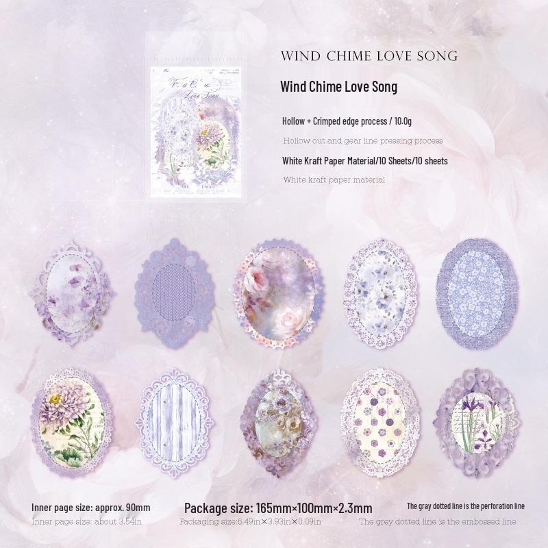 MòMòBái Kraft Paper Hollow Lace Floral Dream Series - 6 Styles for Journal Collage Decor