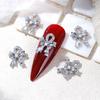 2Pcs Christmas Nail Design Set Christmas Bell Elk Sled Zircon Tree Nail Zircon Art