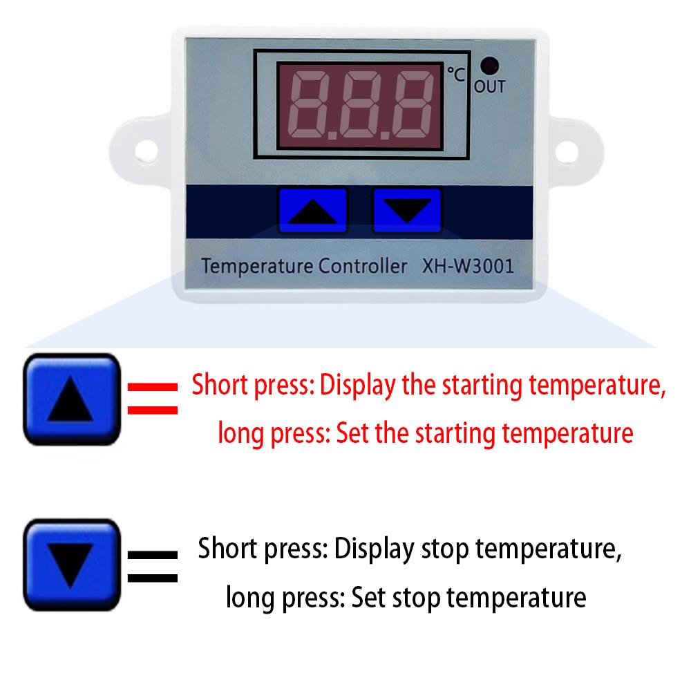 XH-W3001 Digital Control Temperature Microcomputer Thermostat Switch Thermometer New Thermoregulator 12/24/220V