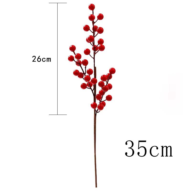 

2Pcs Artificial Red Berry Bouquet Stem Fake Plant for Christmas Tree Decoration Home Decor New Year Gift Navidad Party Supplies