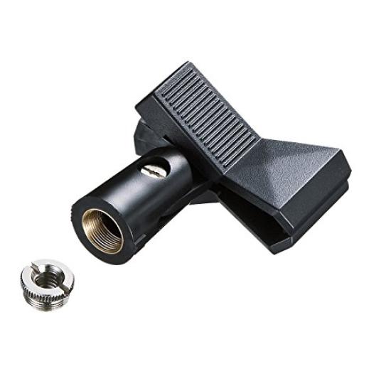 Sanwa Direct Microphone Stand, Straight Type, Clip-on, with Microphone Holder, Foldable, 146cm, 400-SPST3