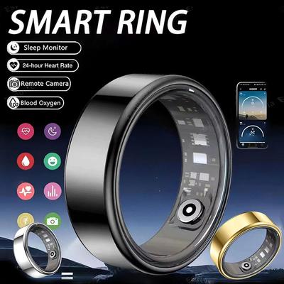 Unisex Waterproof Smart Fitness Ring: Heart Rate & Blood Oxygen Tracker, Multi-Mode Sport Accessory