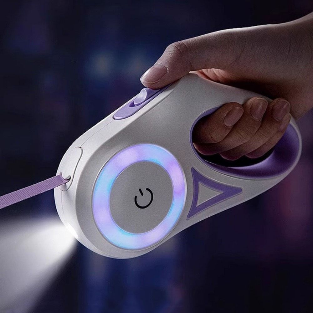 Nylon LED Luminous Dog Leash Non-Slip Handle Pet Traction Rope Pet Walking Leads Night Outdoor