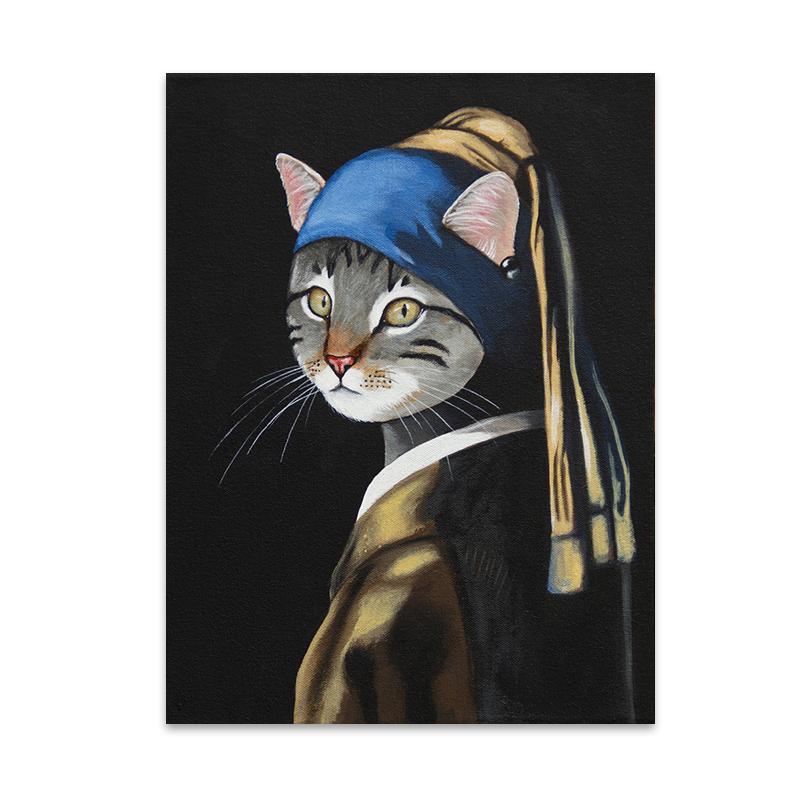 Creative Animal Cat Canvas Painting Posters and Prints Wall Art Pictures for Living Room Home Decoration
