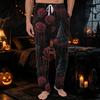 Men's Halloween Printed Knit Pajama Pants with Pockets - Color Casual Sleep Pants for Lounging