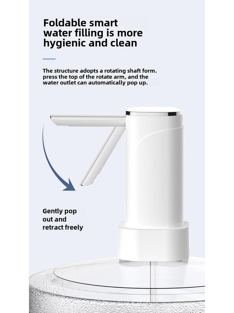 Foldable Electric Water Dispenser: Dual-Purpose Automatic Pump for Table & Bucket.