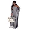 European and American Women clothes 2025 Summer New Casual Tube Top Vest Robe cardigan Wide Leg Pants Three-Piece Set