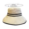 Women's Wide Brim Striped Bucket Hat - Soft Cotton Foldable Panama Sun Hat Solid Color Outdoor Beach Travel Cap