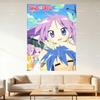 Lucky Star Anime Tapestry Flat Print Wall Art Hanging Indoor Outdoor Decor for Study Bedroom Dorm Porch Trendy Cartoon Room